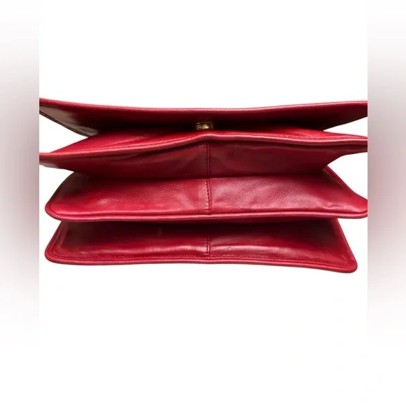 AUTHENTIC LOEWE RED SOFT LEATHER CROSSBODY BAG